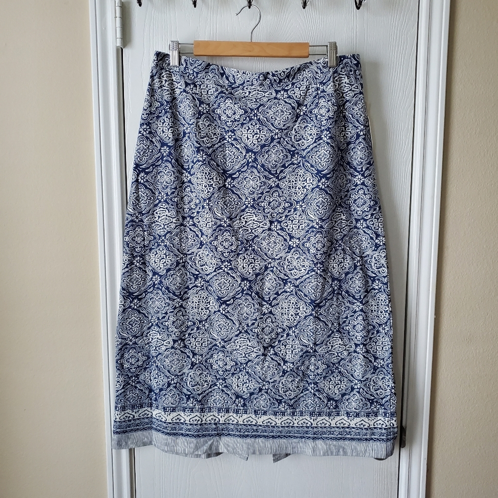 Coldwater Creek Blue Border Knit Skirt
